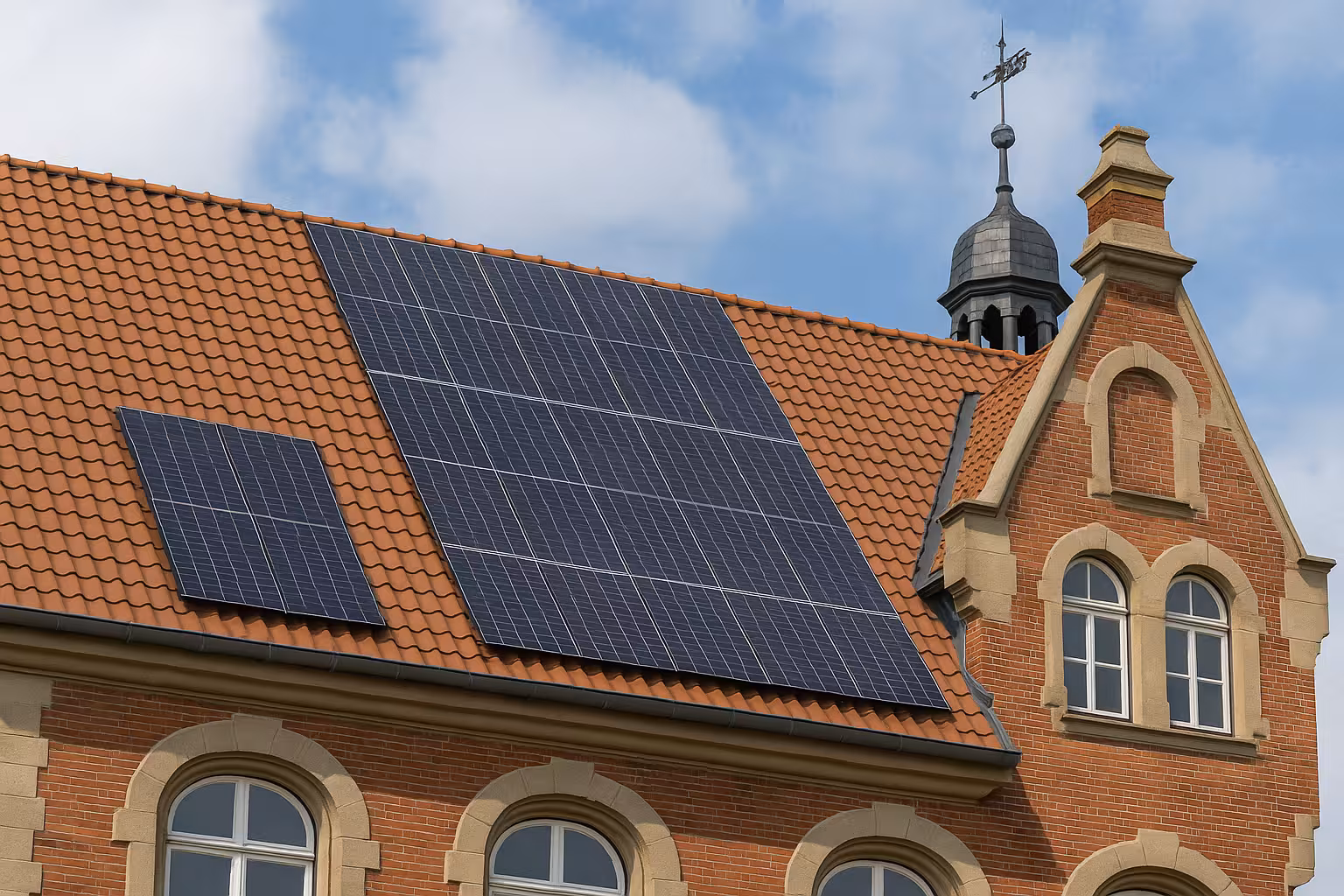Solaranlage auf denkmalgeschütztem Gebäude